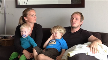 Het gezin Beyer, de hoofdfiguren in de Deense reportage. 